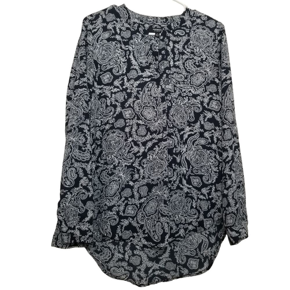 Premise Studio Women's Career Casual Pullover Roll Tab Long Sleeve Top Size S 0